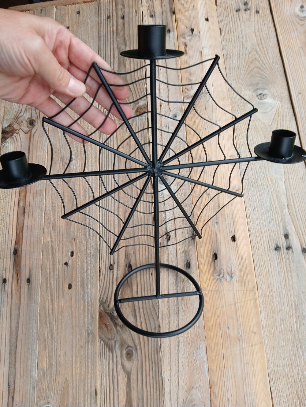 Black Spider Web Metal Candle Holder - Brand Unspecified